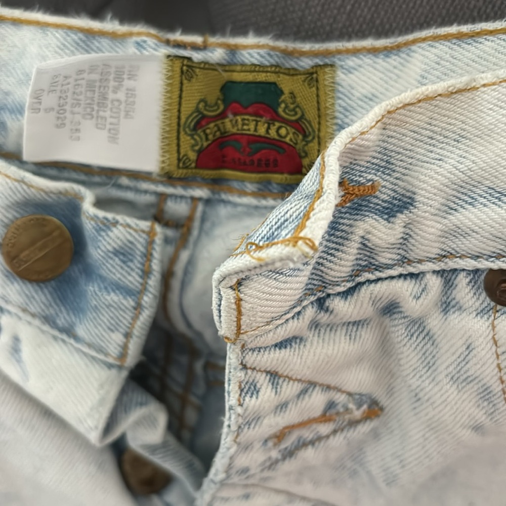 Vintage Palmettos Dungarees Denim Shorts - Picture 2 of 4